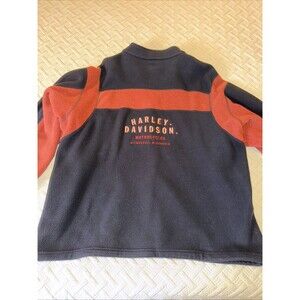 Harley Davidson Orange Black Fleece Pullover Jacket Size XL Milwaukee, Wisconsin